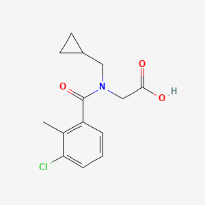 molecular formula C14H16ClNO3 B6644850 2-[(3-Chloro-2-methylbenzoyl)-(cyclopropylmethyl)amino]acetic acid 
