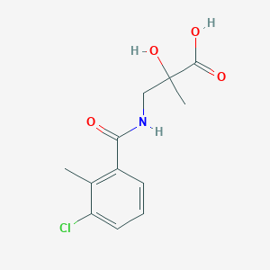 molecular formula C12H14ClNO4 B6644865 3-[(3-Chloro-2-methylbenzoyl)amino]-2-hydroxy-2-methylpropanoic acid 