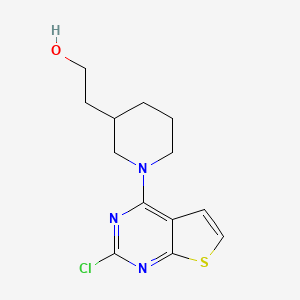 molecular formula C13H16ClN3OS B6644873 2-[1-(2-Chlorothieno[2,3-d]pyrimidin-4-yl)piperidin-3-yl]ethanol 