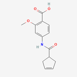 molecular formula C14H15NO4 B6644881 4-(Cyclopent-3-ene-1-carbonylamino)-2-methoxybenzoic acid 