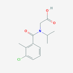 molecular formula C13H16ClNO3 B6644888 2-[(3-Chloro-2-methylbenzoyl)-propan-2-ylamino]acetic acid 