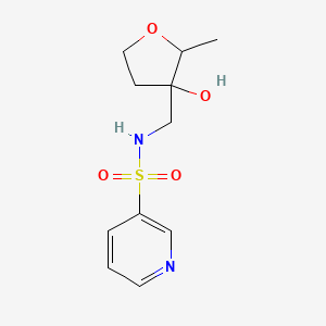 molecular formula C11H16N2O4S B6644902 N-[(3-hydroxy-2-methyloxolan-3-yl)methyl]pyridine-3-sulfonamide 