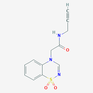molecular formula C12H11N3O3S B6644911 2-(1,1-dioxo-1lambda6,2,4-benzothiadiazin-4-yl)-N-prop-2-ynylacetamide 