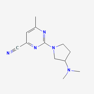 molecular formula C12H17N5 B6644916 2-[3-(Dimethylamino)pyrrolidin-1-yl]-6-methylpyrimidine-4-carbonitrile 