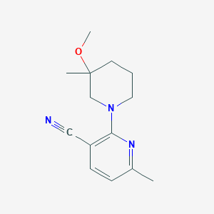 molecular formula C14H19N3O B6644925 2-(3-Methoxy-3-methylpiperidin-1-yl)-6-methylpyridine-3-carbonitrile 