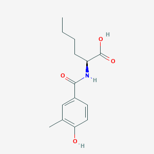 molecular formula C14H19NO4 B6644927 (2S)-2-[(4-hydroxy-3-methylbenzoyl)amino]hexanoic acid 