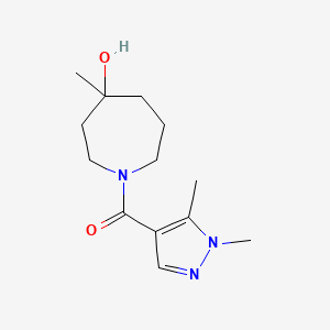 molecular formula C13H21N3O2 B6644934 (1,5-Dimethylpyrazol-4-yl)-(4-hydroxy-4-methylazepan-1-yl)methanone 
