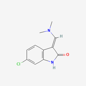 molecular formula C11H11ClN2O B6644958 (3E)-6-chloro-3-(dimethylaminomethylidene)-1H-indol-2-one 