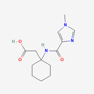 molecular formula C13H19N3O3 B6644963 2-[1-[(1-Methylimidazole-4-carbonyl)amino]cyclohexyl]acetic acid 