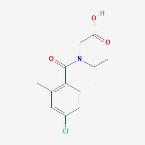 molecular formula C13H16ClNO3 B6644969 2-[(4-Chloro-2-methylbenzoyl)-propan-2-ylamino]acetic acid 