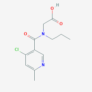 molecular formula C12H15ClN2O3 B6644995 2-[(4-Chloro-6-methylpyridine-3-carbonyl)-propylamino]acetic acid 