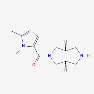 molecular formula C13H19N3O B6645006 [(3aR,6aS)-2,3,3a,4,6,6a-hexahydro-1H-pyrrolo[3,4-c]pyrrol-5-yl]-(1,5-dimethylpyrrol-2-yl)methanone 