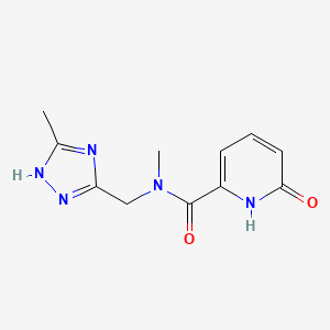 molecular formula C11H13N5O2 B6645007 N-methyl-N-[(5-methyl-1H-1,2,4-triazol-3-yl)methyl]-6-oxo-1H-pyridine-2-carboxamide 