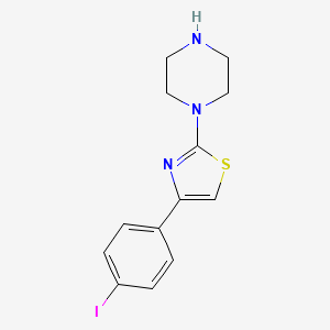 molecular formula C13H14IN3S B6645034 4-(4-Iodophenyl)-2-piperazin-1-yl-1,3-thiazole 