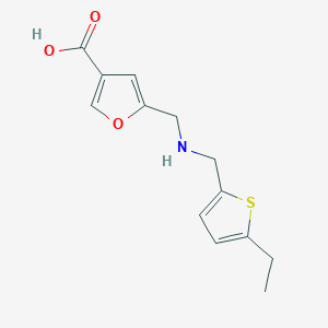 molecular formula C13H15NO3S B6645074 5-[[(5-Ethylthiophen-2-yl)methylamino]methyl]furan-3-carboxylic acid 