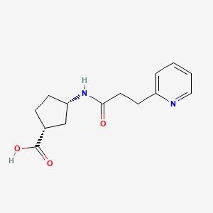 molecular formula C14H18N2O3 B6645108 (1R,3S)-3-(3-pyridin-2-ylpropanoylamino)cyclopentane-1-carboxylic acid 