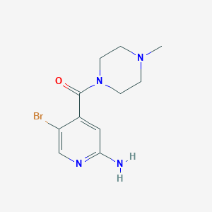 molecular formula C11H15BrN4O B6645116 (2-Amino-5-bromopyridin-4-yl)-(4-methylpiperazin-1-yl)methanone 