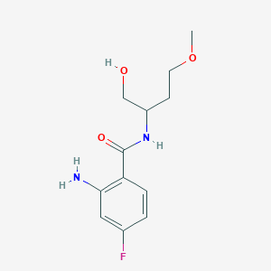 molecular formula C12H17FN2O3 B6645123 2-amino-4-fluoro-N-(1-hydroxy-4-methoxybutan-2-yl)benzamide 