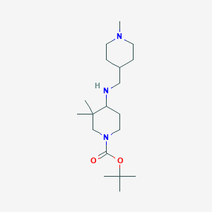 molecular formula C19H37N3O2 B6645150 Tert-butyl 3,3-dimethyl-4-[(1-methylpiperidin-4-yl)methylamino]piperidine-1-carboxylate 