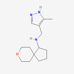 N-[(5-methyl-1H-pyrazol-4-yl)methyl]-8-oxaspiro[4.5]decan-4-amine