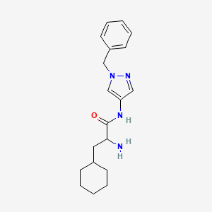 molecular formula C19H26N4O B6645171 2-amino-N-(1-benzylpyrazol-4-yl)-3-cyclohexylpropanamide 