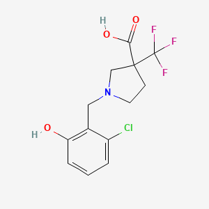 1-[(2-Chloro-6-hydroxyphenyl)methyl]-3-(trifluoromethyl)pyrrolidine-3-carboxylic acid