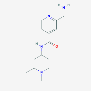 molecular formula C14H22N4O B6645207 2-(aminomethyl)-N-(1,2-dimethylpiperidin-4-yl)pyridine-4-carboxamide 