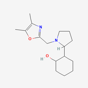 molecular formula C16H26N2O2 B6645213 2-[1-[(4,5-Dimethyl-1,3-oxazol-2-yl)methyl]pyrrolidin-2-yl]cyclohexan-1-ol 