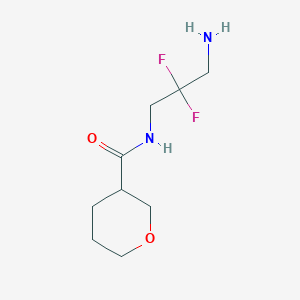 molecular formula C9H16F2N2O2 B6645234 N-(3-amino-2,2-difluoropropyl)oxane-3-carboxamide 