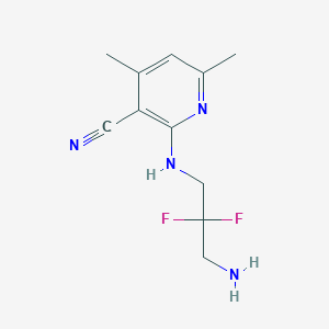 molecular formula C11H14F2N4 B6645237 2-[(3-Amino-2,2-difluoropropyl)amino]-4,6-dimethylpyridine-3-carbonitrile 