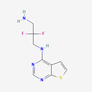 molecular formula C9H10F2N4S B6645262 2,2-difluoro-N'-thieno[2,3-d]pyrimidin-4-ylpropane-1,3-diamine 