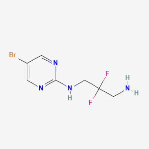 molecular formula C7H9BrF2N4 B6645272 N'-(5-bromopyrimidin-2-yl)-2,2-difluoropropane-1,3-diamine 