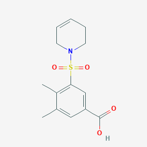 3-(3,6-dihydro-2H-pyridin-1-ylsulfonyl)-4,5-dimethylbenzoic acid