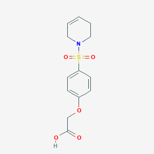 molecular formula C13H15NO5S B6645287 2-[4-(3,6-dihydro-2H-pyridin-1-ylsulfonyl)phenoxy]acetic acid 