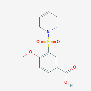 molecular formula C13H15NO5S B6645290 3-(3,6-dihydro-2H-pyridin-1-ylsulfonyl)-4-methoxybenzoic acid 