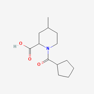 molecular formula C13H21NO3 B6645317 1-(Cyclopentanecarbonyl)-4-methylpiperidine-2-carboxylic acid 