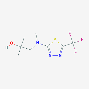 molecular formula C8H12F3N3OS B6645334 2-Methyl-1-[methyl-[5-(trifluoromethyl)-1,3,4-thiadiazol-2-yl]amino]propan-2-ol 