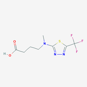 molecular formula C8H10F3N3O2S B6645345 4-[Methyl-[5-(trifluoromethyl)-1,3,4-thiadiazol-2-yl]amino]butanoic acid 