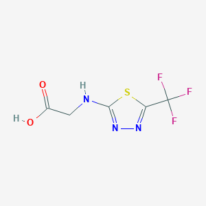 molecular formula C5H4F3N3O2S B6645351 2-[[5-(Trifluoromethyl)-1,3,4-thiadiazol-2-yl]amino]acetic acid 