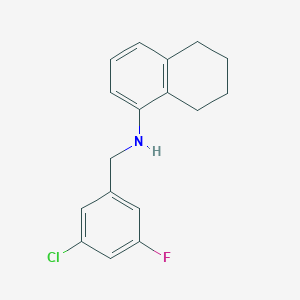 molecular formula C17H17ClFN B6645368 N-[(3-chloro-5-fluorophenyl)methyl]-5,6,7,8-tetrahydronaphthalen-1-amine 