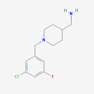 molecular formula C13H18ClFN2 B6645373 [1-[(3-Chloro-5-fluorophenyl)methyl]piperidin-4-yl]methanamine 