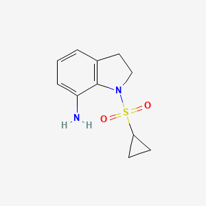 molecular formula C11H14N2O2S B6645379 1-Cyclopropylsulfonyl-2,3-dihydroindol-7-amine 