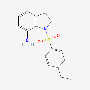 molecular formula C16H18N2O2S B6645384 1-(4-Ethylphenyl)sulfonyl-2,3-dihydroindol-7-amine 