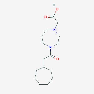 molecular formula C16H28N2O3 B6645395 2-[4-(2-Cycloheptylacetyl)-1,4-diazepan-1-yl]acetic acid 