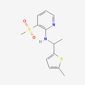 molecular formula C13H16N2O2S2 B6645466 3-methylsulfonyl-N-[1-(5-methylthiophen-2-yl)ethyl]pyridin-2-amine 