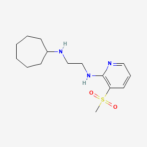 molecular formula C15H25N3O2S B6645473 N-cycloheptyl-N'-(3-methylsulfonylpyridin-2-yl)ethane-1,2-diamine 