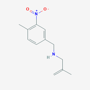 molecular formula C12H16N2O2 B6645504 2-methyl-N-[(4-methyl-3-nitrophenyl)methyl]prop-2-en-1-amine 