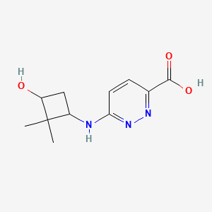 molecular formula C11H15N3O3 B6645518 6-[(3-Hydroxy-2,2-dimethylcyclobutyl)amino]pyridazine-3-carboxylic acid 