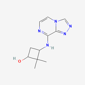 molecular formula C11H15N5O B6645519 2,2-Dimethyl-3-([1,2,4]triazolo[4,3-a]pyrazin-8-ylamino)cyclobutan-1-ol 