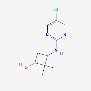 molecular formula C10H14ClN3O B6645520 3-[(5-Chloropyrimidin-2-yl)amino]-2,2-dimethylcyclobutan-1-ol 